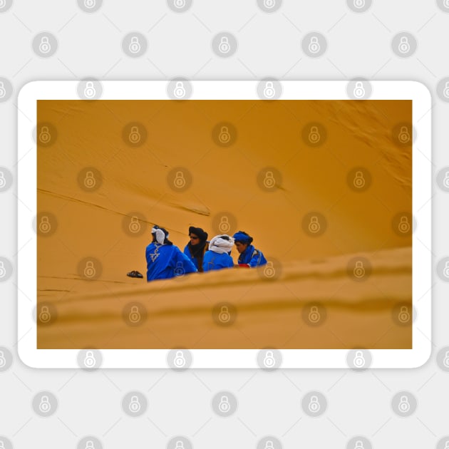 Sahara Nomads in the Dunes Sticker by yousufi